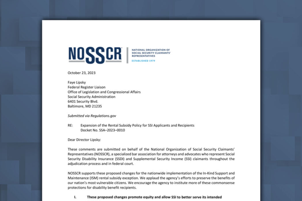 A screenshot of a comment letter on an abstract blue background featuring floating squares.